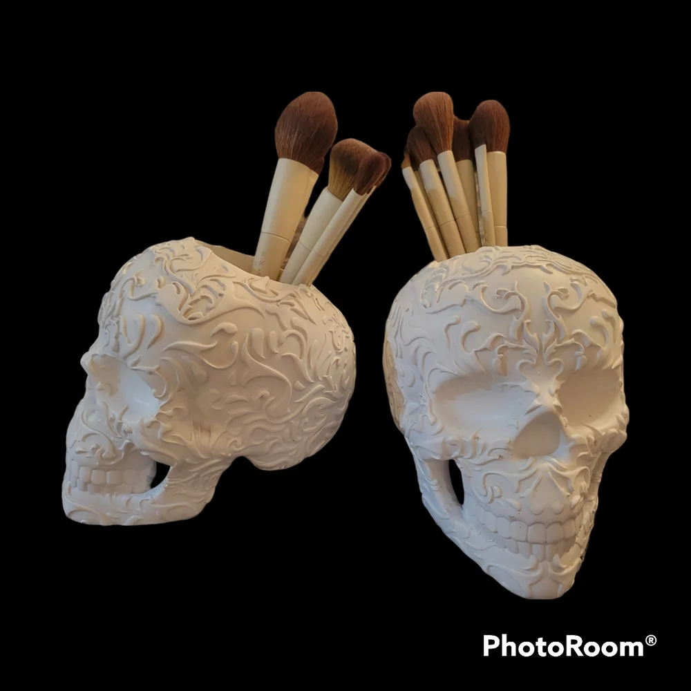 Skull/Day of the Dead Makeup Brush Holders Set